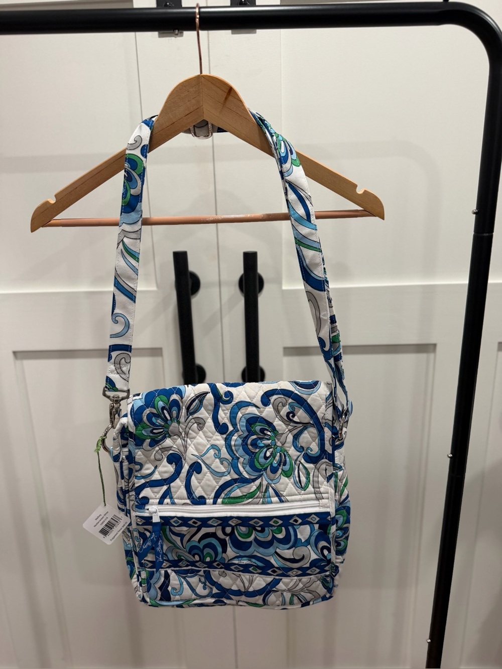 Vera Bradley Blue & Green Floral Quilted Crossbody Bag